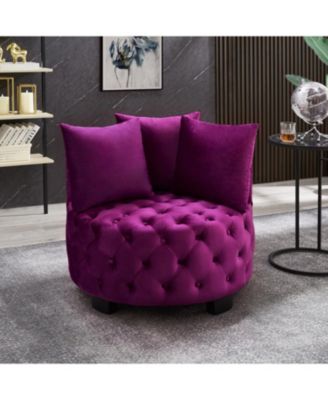 Contemporary Upholstered Tufted Leisure Chair Violet