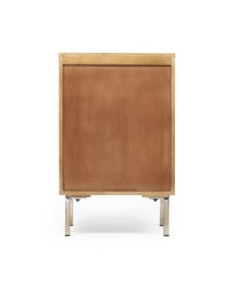 Streamdale Mango Wood Nightstand with Wavy Door