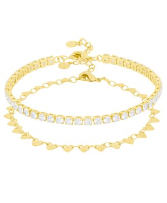 And Now This - Cubic Zirconia in 18k Gold Plated Brass Bracelet