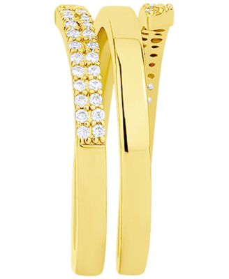 Cubic Zirconia 18k Gold Plated Brass Coil Ring, Macy's Exclusive