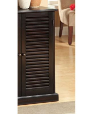 Transitional Style Shoe Rack Solid Wood and Veneer with Round Knobs in Espresso Finish