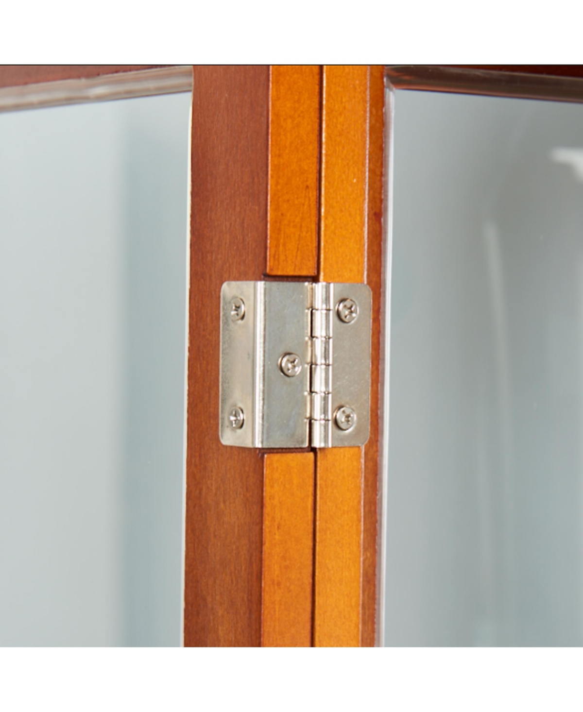 Lovmor Transitional Display Cabinet with Adjustable Shelves Internal Lighting and Mirrored Back Panel