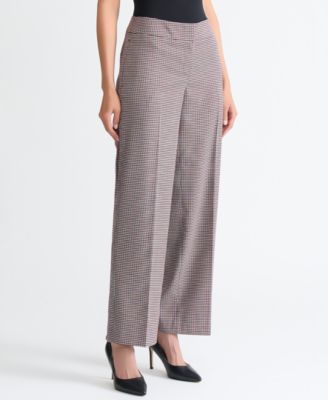 Women's Houndstooth Wide-Leg Pants, Regular & Petite