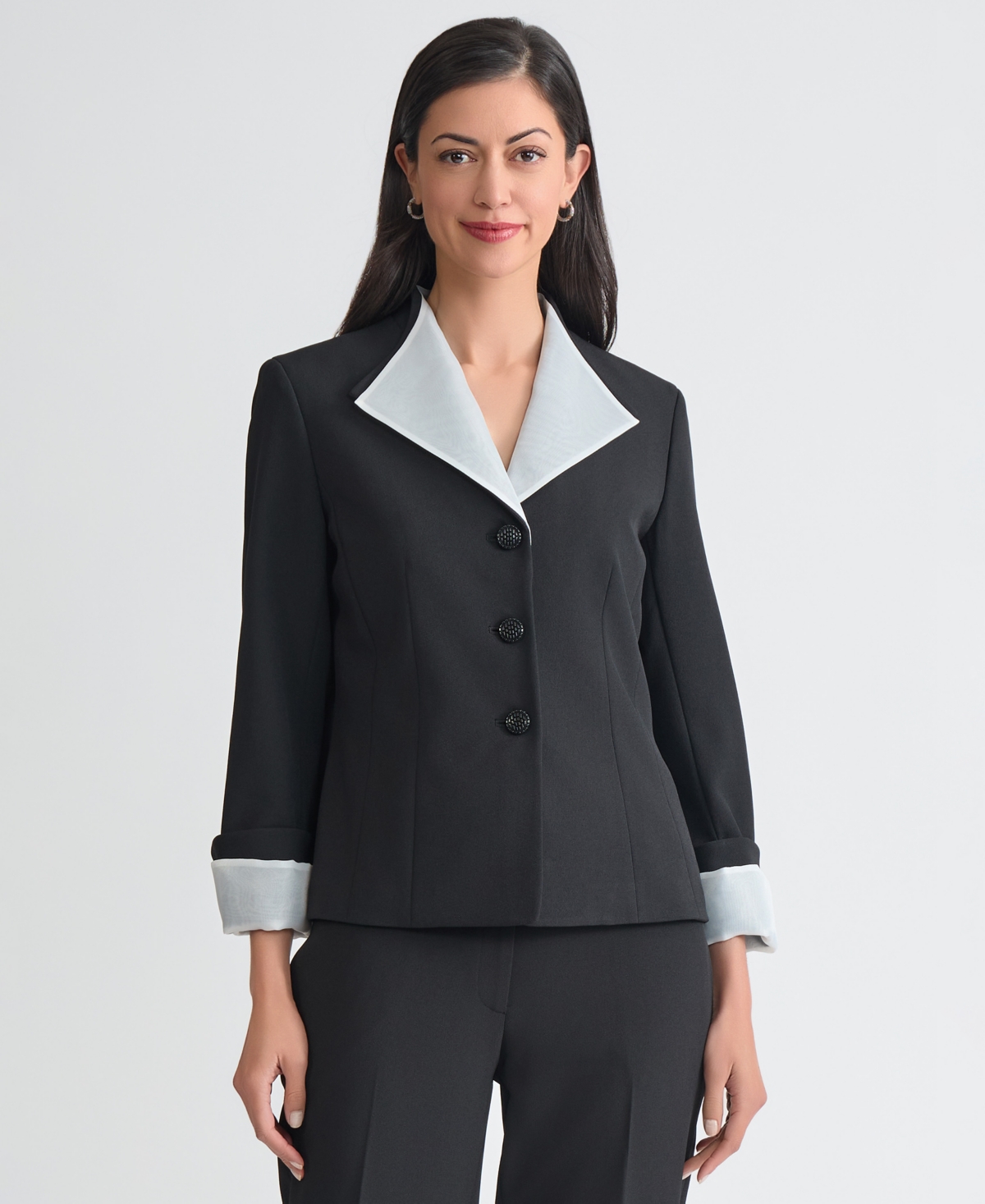 Kasper Women's Three-Button Long-Sleeve Jacket, Regular & Petite