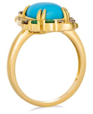 Multi-Gemstone Ring (0.31 ct. t.w.) in 14k Honey Gold