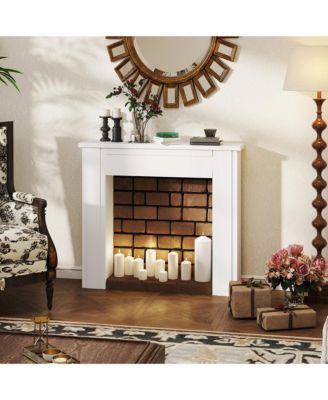 Modern Fireplace Mantel, Fireplace Surround with Leg,
