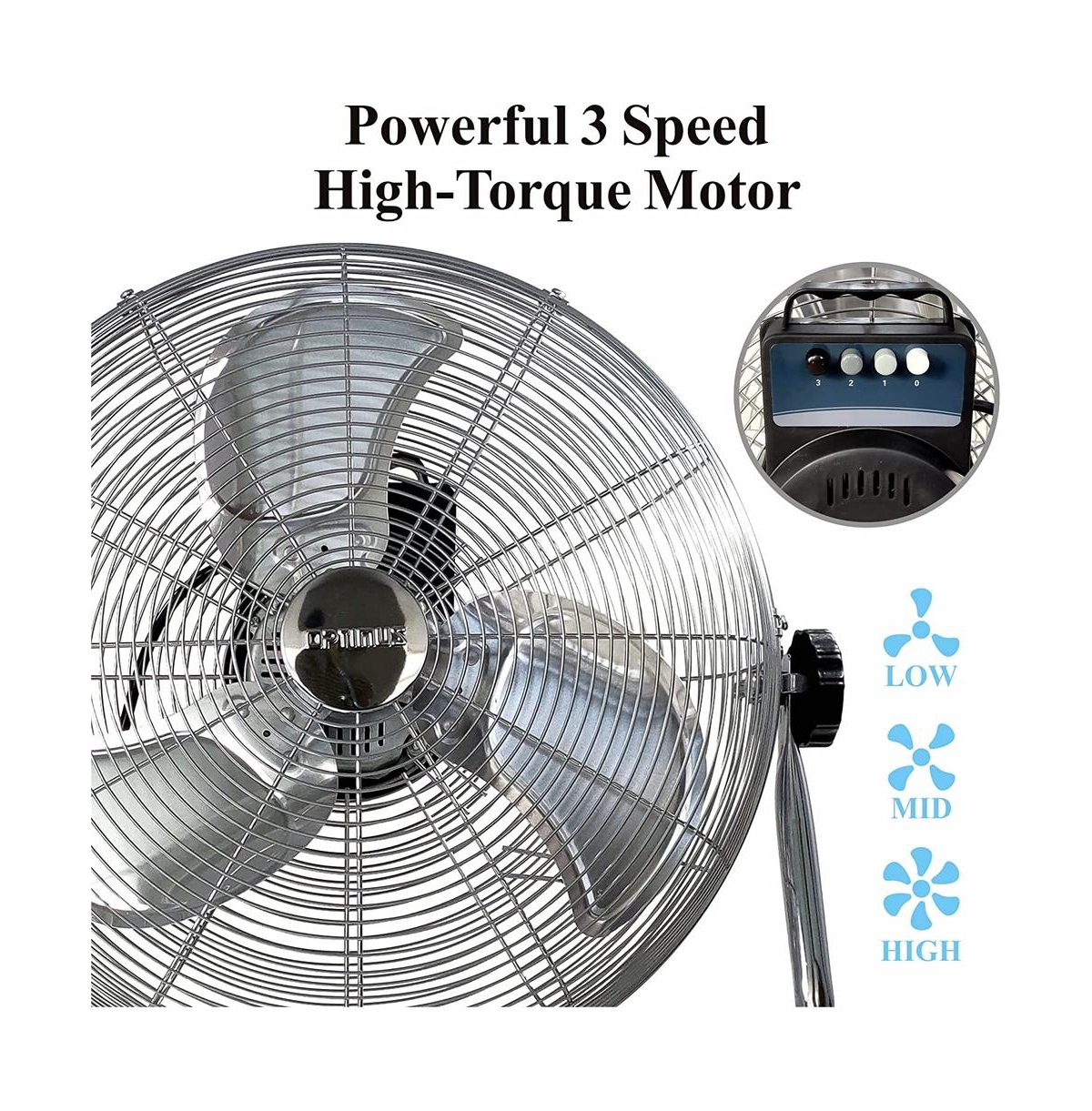Optimus 18" Industrial Grade 3-Speed High-Velocity Fan