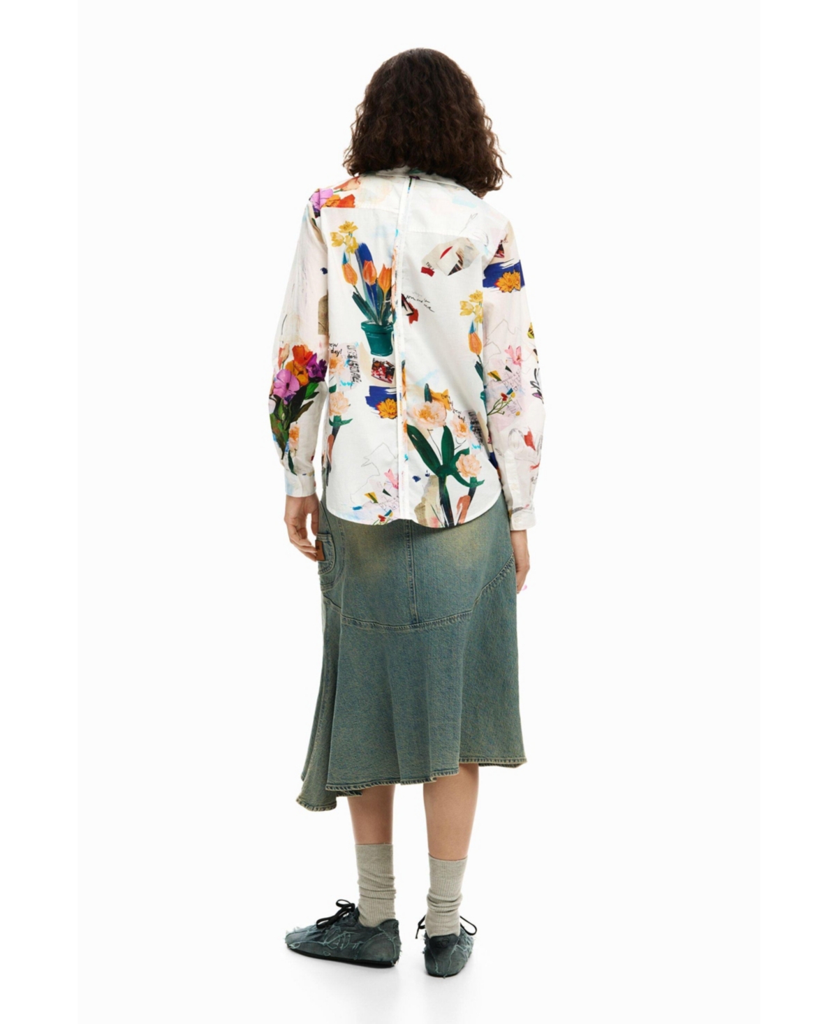 Desigual Women's Collage flower shirt