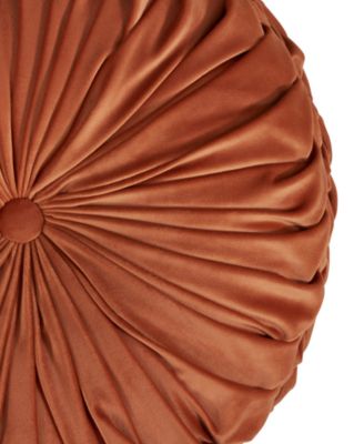 Round Velvet Pintucked Poly Filled 2-Pc. Decorative Pillow, 14" x 14"