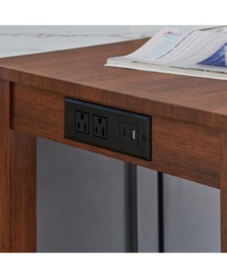  59" Bar Table Set w/ Power Outlet & 3 Stools