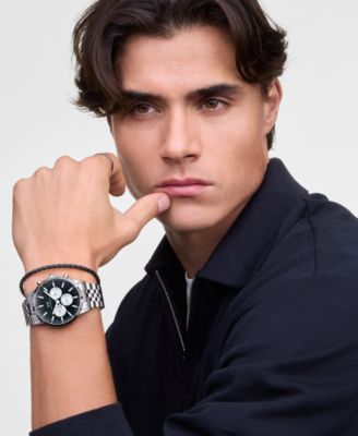 Men's Chronograph Silver-Tone Stainless Steel Watch, 42mm