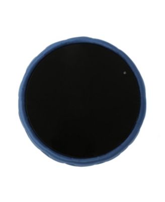 Modern Glam Velvet Button-Tufted Glass-Top Ottoman