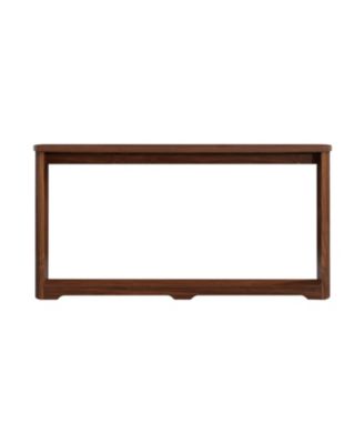 70" Walnut Console Table - Narrow Sofa/Entryway Table with Corrugated Texture