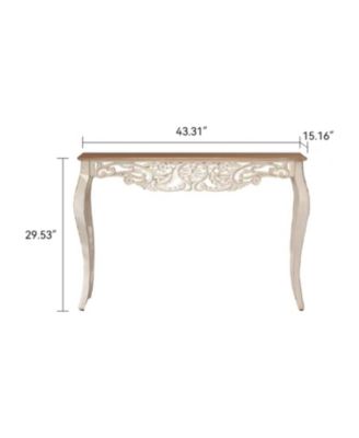Antique White Carved Console Table