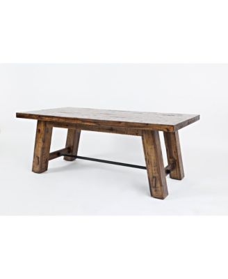 Cannon Valley Rustic Distressed Industrial Trestle 50" Coffee Table