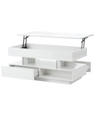 Lift Top Coffee Table with Hidden Storage LED Lights