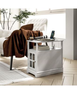 Side Table with Charging Station and USB Ports