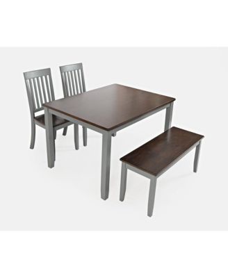 Decatur Lane Farmhouse 4 Piece Solid Wood Dining Set
