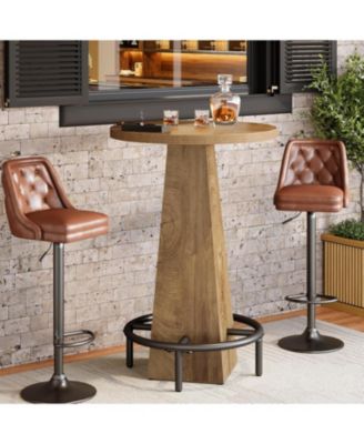 Bar Table, 37.4" High Round Pub Table for Small Spaces, Kitchen, Dining Room (Only Table)