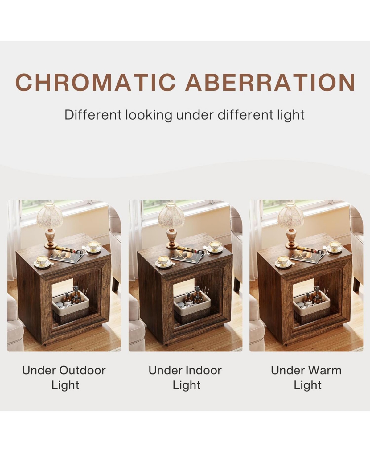 Tribesigns Rustic Wood End Table, Industrial Sofa Side Table for Living Room