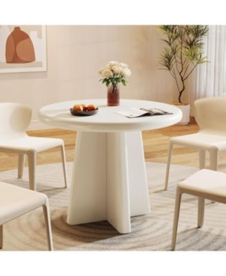 31.5-Inch Wood Sturdy Base, Modern Dinner Furniture Round Dining Table