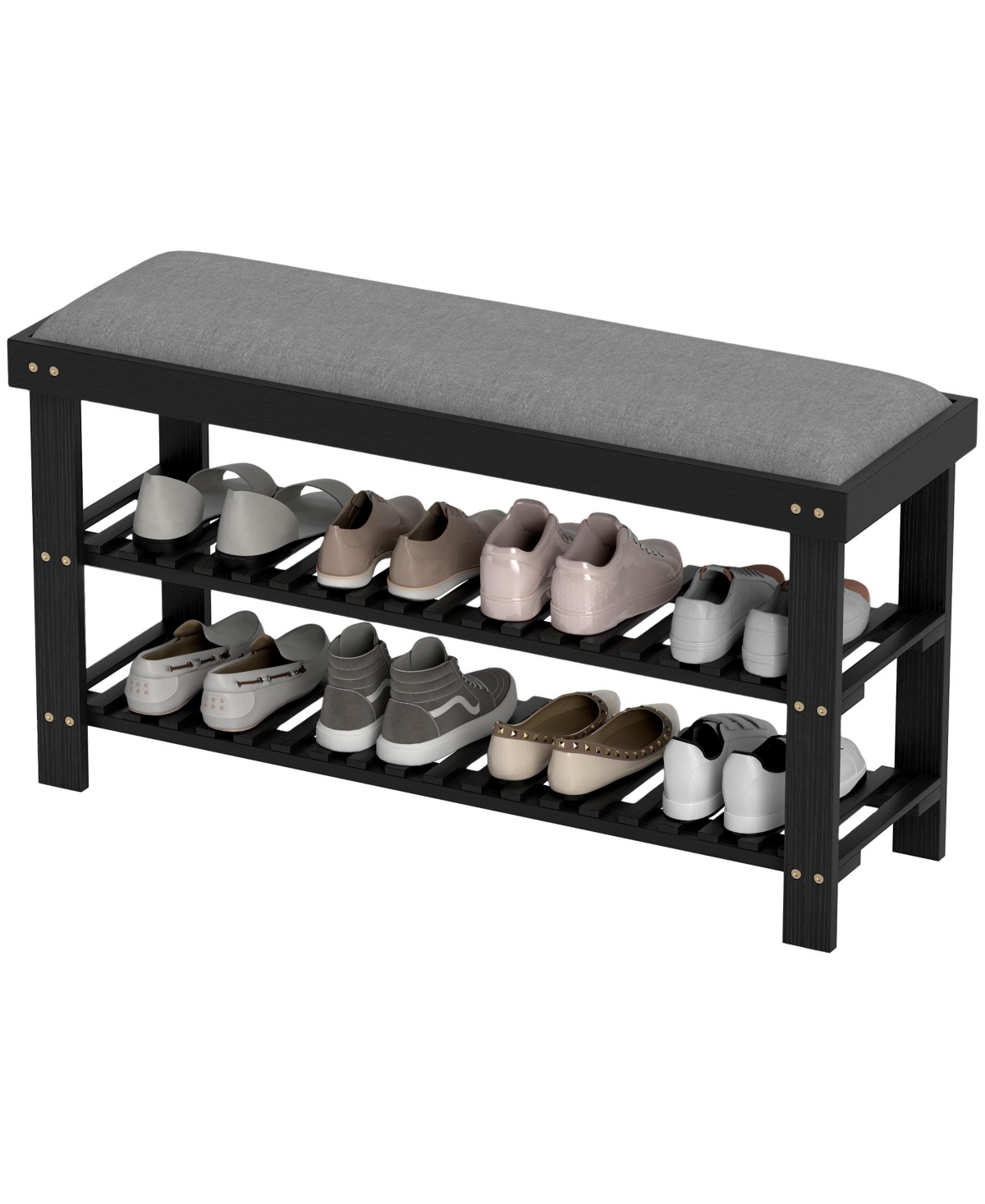 Slickblue Hallway Shoe Bench with 2-Tier Storage and Seat