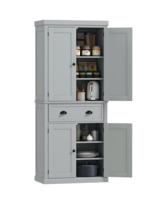 72.5" Kitchen Pantry Cabinet with 4 Doors, Drawer