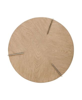 Harlow Living Room Chairside Table - Sandstone & Satin Nickel