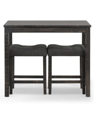 Wood 3-Piece Counter Height Dining Set, Gray
