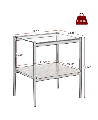 Streamdale 3-Piece Modern Gray Glass Living Room Table Set