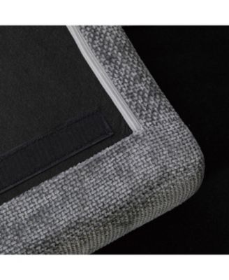 Streamdale 46" Wide Modern Chenille Ottoman with Black Metal Legs,