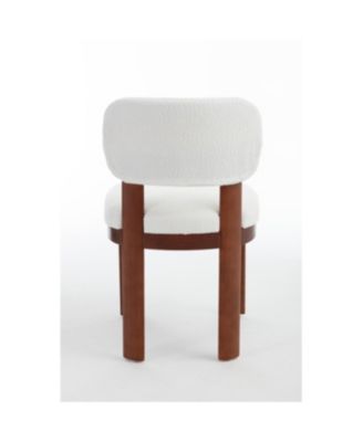 Farmhouse Wooden Dining Chairs Set of 2, Modern Fabric Upholstered Dining Room Chairs