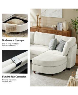 Dayman 6-Piece Modern Storage Convertible Sectional Sofa with End Table