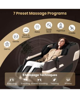 Full Body Massage Chair with Airbags Waist Heater Foot Rollers Voice Control