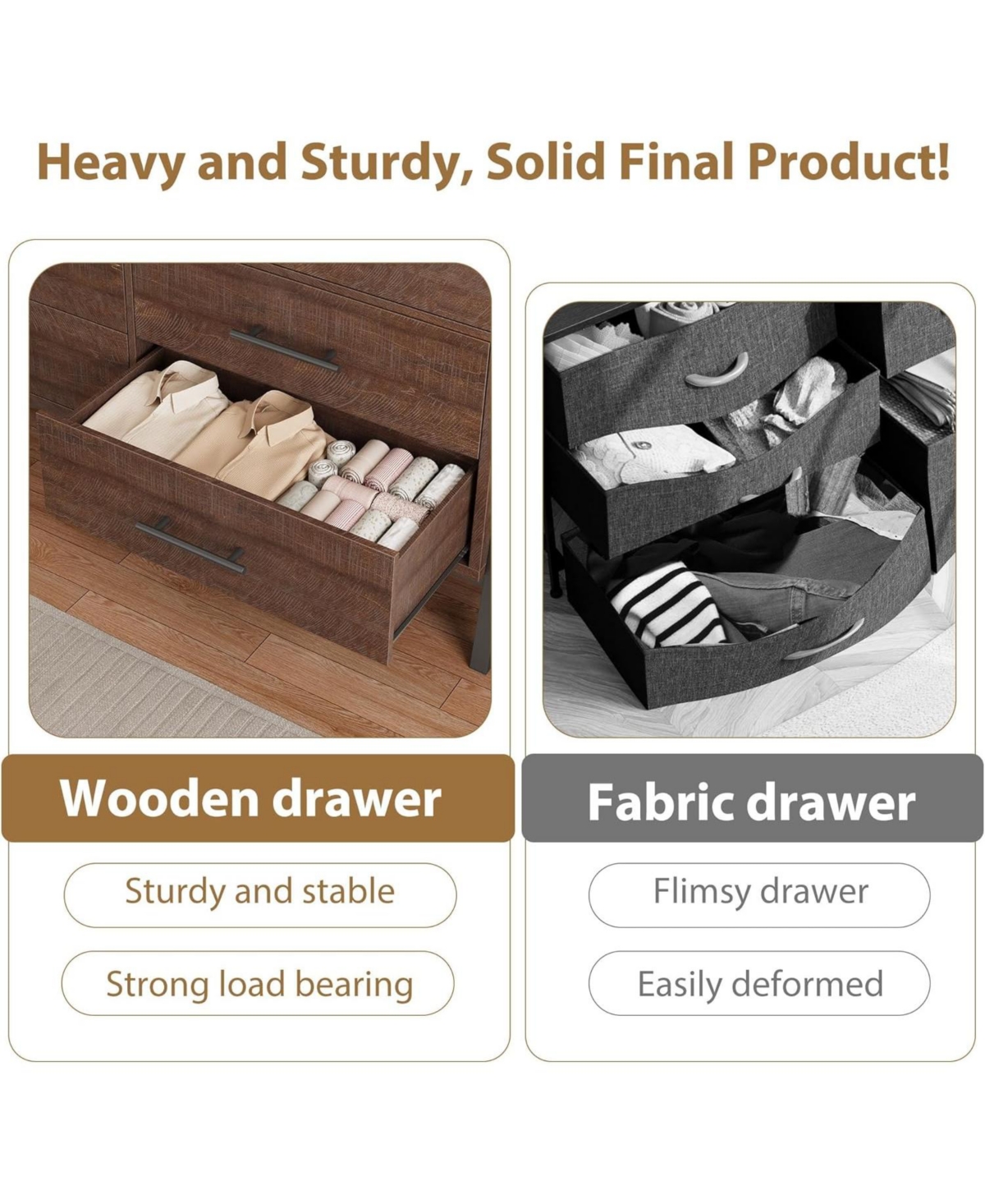 gaomon 6 Dresser for Bedroom, 52 in Wide Drawer with Large Storage Space