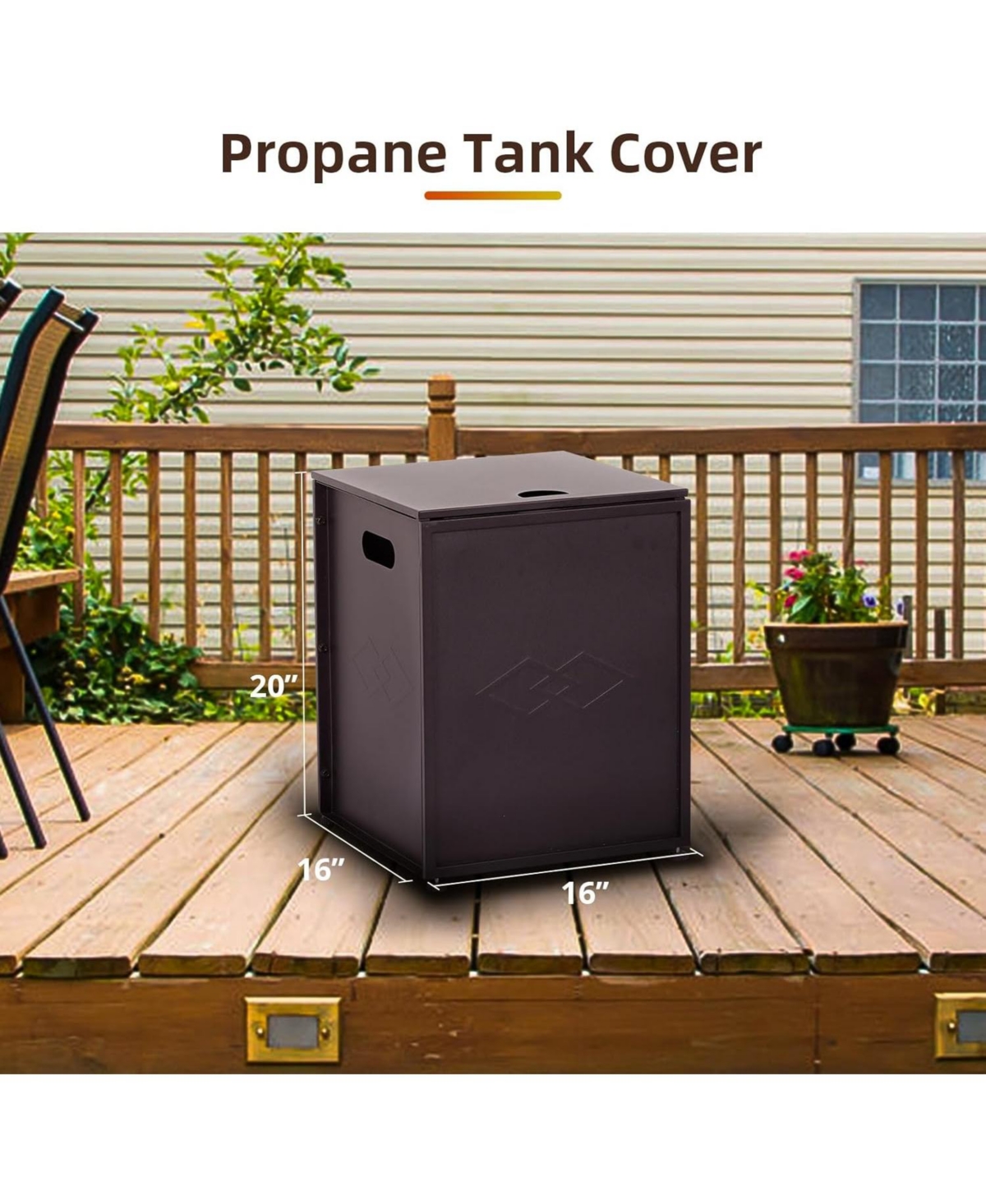 Gaomon 20LB Propane Tank Cover Table, Outdoor Weatherproof Tank Hideaway with Handles for Fire Pits