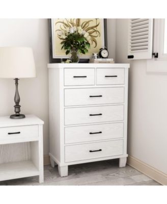 Dresser for Bedroom with 6 Drawers, 45" Tall Chests of Drawers with Storage, Large Drawer Dresser