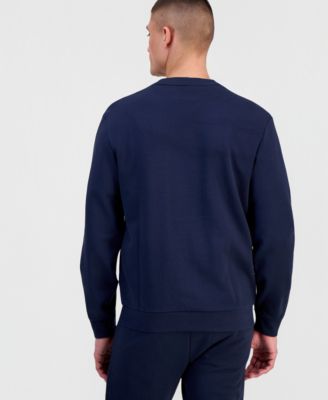 Men's Cotton Contrast-Logo Long-Sleeve Sweatshirt