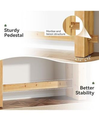 Wood Console Table, 63" Long Entryway Table with Stable Leg, Farmhouse Couch Station Behind Sofa with Storage