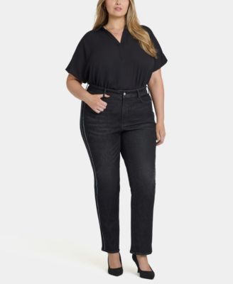 Plus Size Marilyn Straight Sequin Jeans