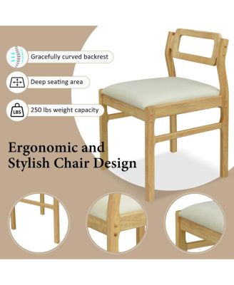 5-Piece Extendable Dining Table Set with Drop Leaves and Storage Shelf, Space-Saving Kitchen Table and Upholstered Chairs