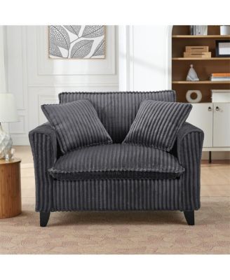 Corduroy Lazy Sofa with Backrest & Armrests for Living Room & Bedroom