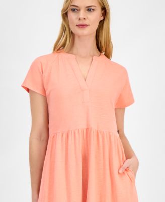 Women's Cotton Tiered Midi Dress