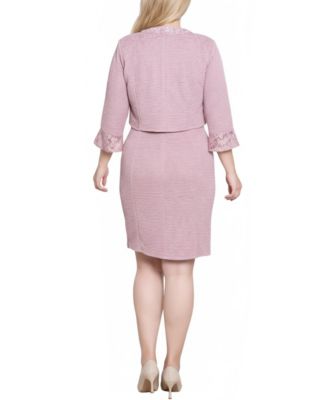 Women's Two Piece Novelty Knit and Lace Dress Set