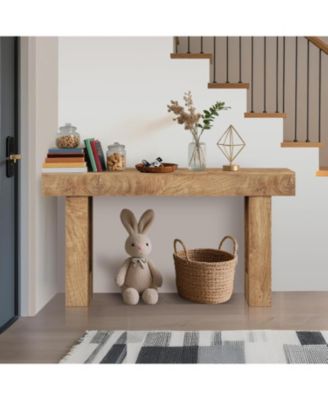 63" Long Console Table, Wooden Entry Table for Entryway, Rustic Sofa Tables Behind Couch, Foyer Hallway Tables for Entryway