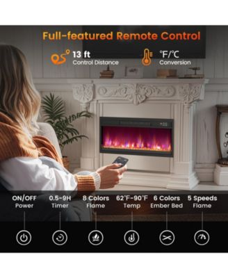 26 Inch 1500W Electric Fireplace Insert with Remote Control