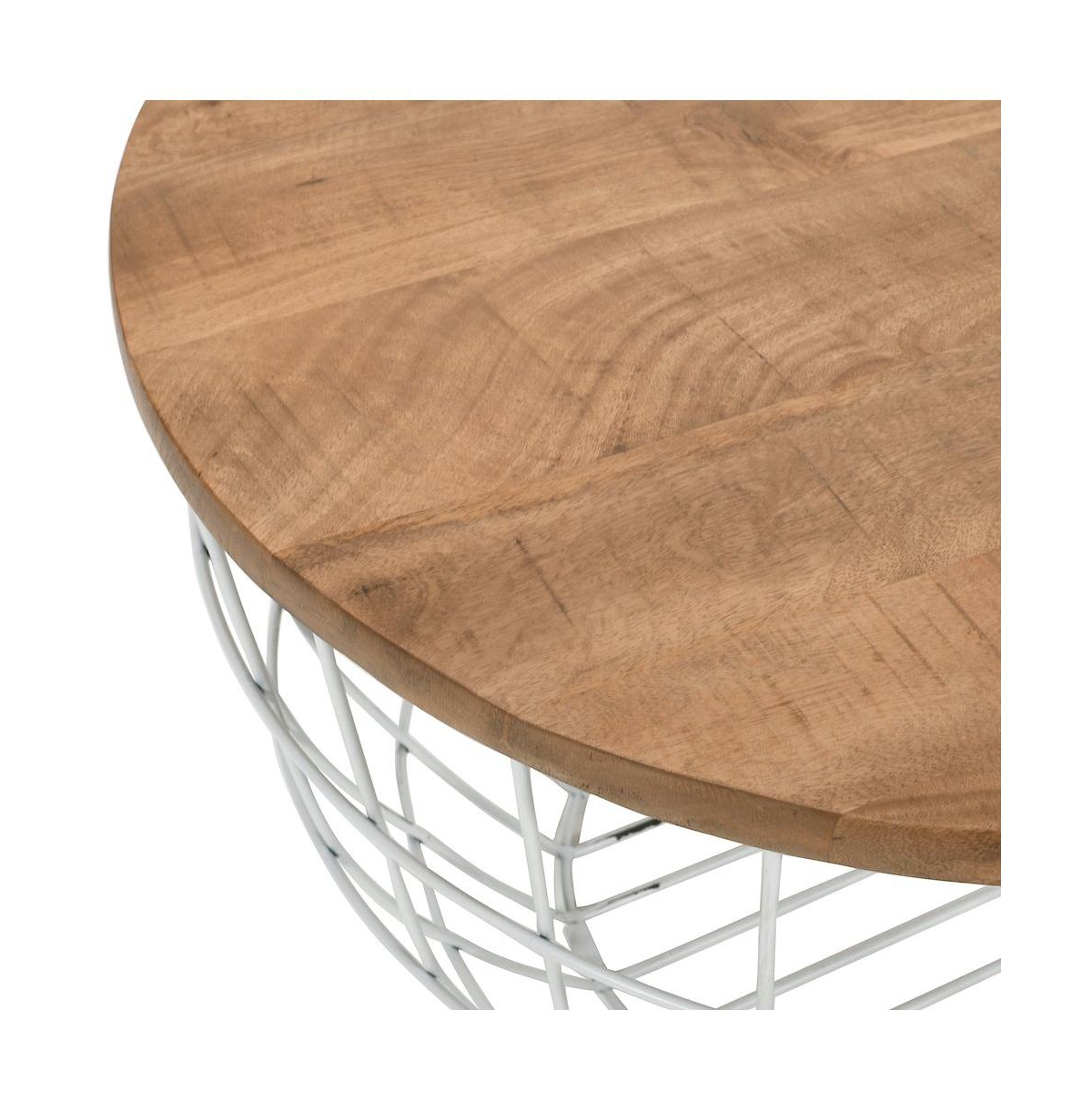 Jofran Rondo Nested Storage Solid Wood and Metal Basket Coffee Tables (Set of 2)