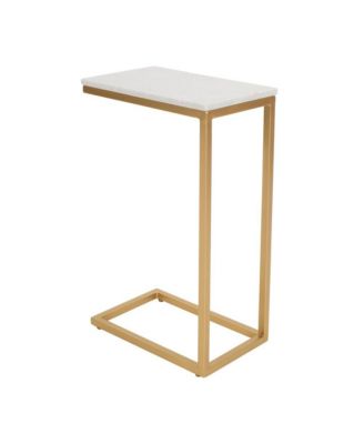 Aurora Solid Marble Modern Luxury Glam Accent C-Table (Set of 2)