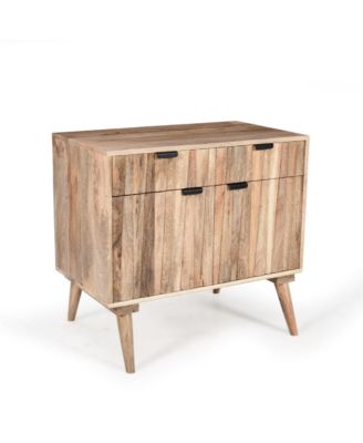 Natural Mango Wood Furniture with Smart Storage Drawers Dual Cabinets and Safety Restraint System