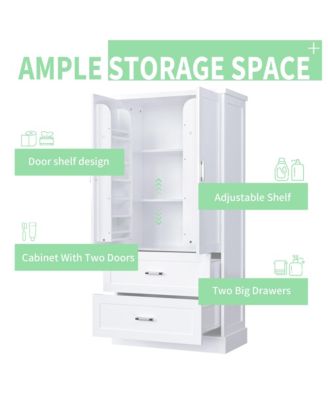 Adjustable Shelf Storage Cabinet with Door Shelves